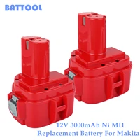 12v 3000mah replacement battery for makita ni mh rechargeable battery power tools bateria pa12 1220 1222 1235 1233s 6271d l50
