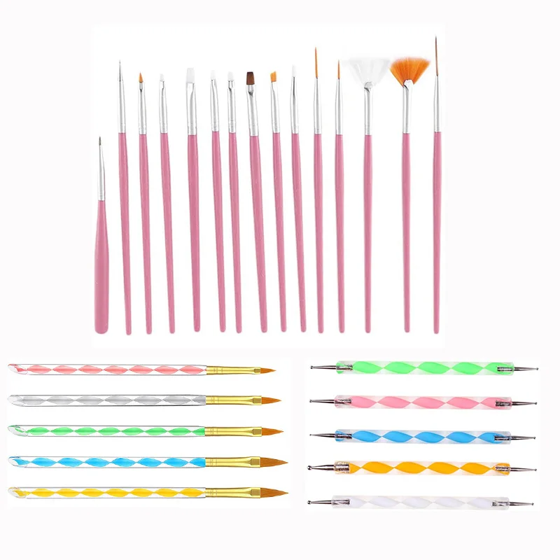 Набор акриловых кистей для ногтей набор из 30 щеток точечного маникюра