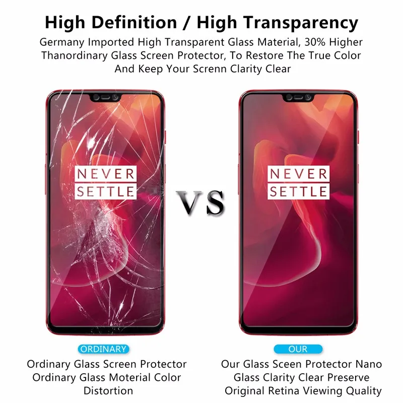 Оригинальное 5D стекло для OnePlus 6 закаленное One Plus Защитная пленка экрана 3D полное