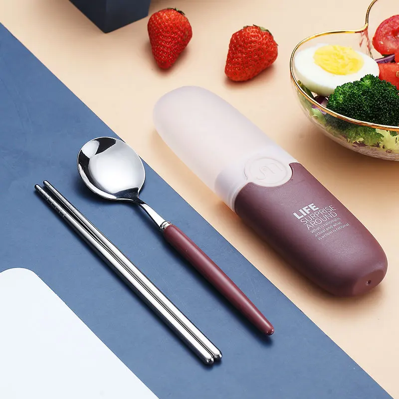 Комплект переносной посуды Нержавеющая сталь набор столовых приборов палочки