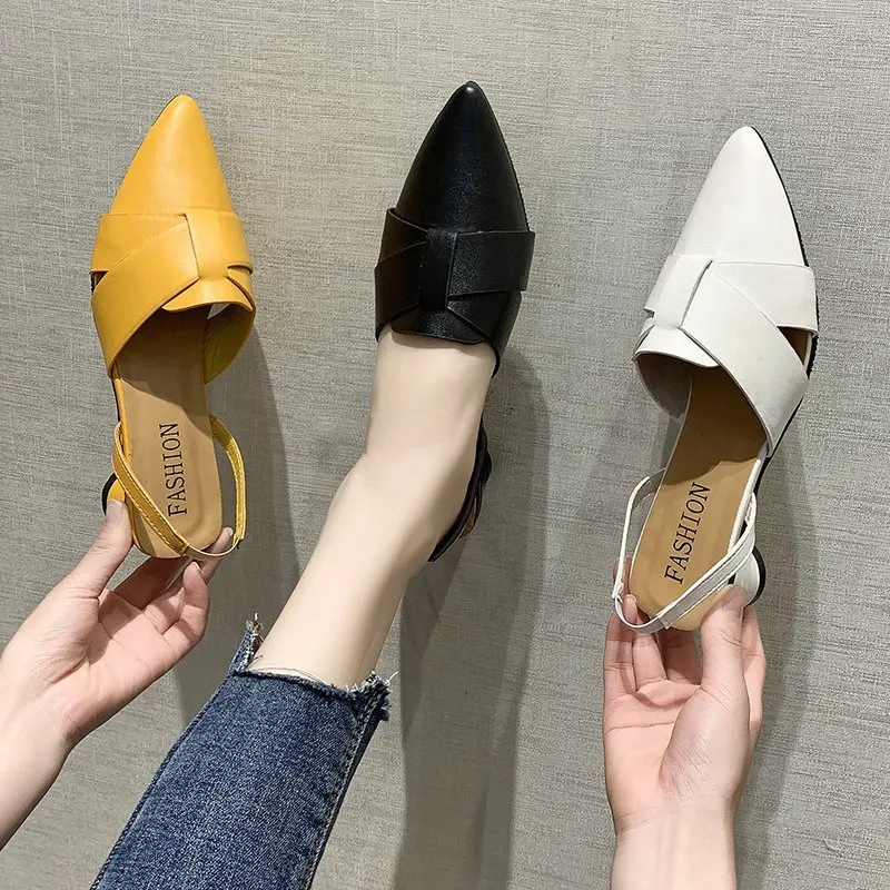 

Simple elegant womens sandals summer new Korean retro square heel students Roman shoes green outdoor clip toe beach sandalies