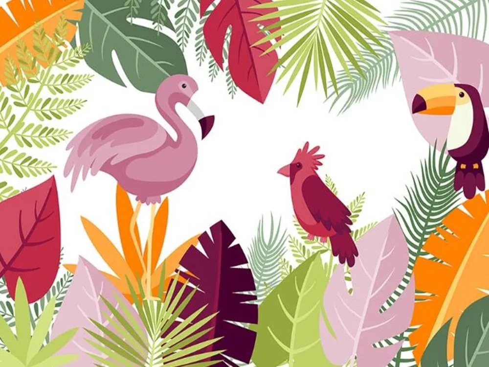 Milofi пользовательские 3D тропический лес Фламинго большой фон обои росписи |