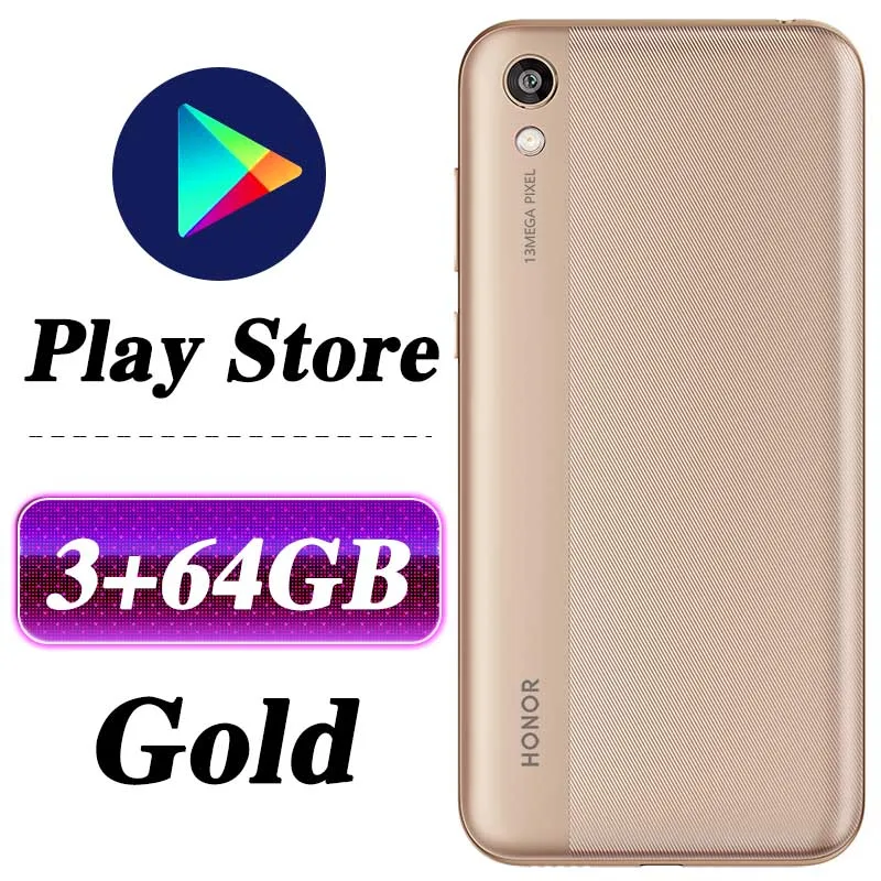 3G 64G Gold HONOR Play 3E смартфон 5,71 дюймов MT6762R Восьмиядерный Android 9,0 камера 13 МП 3020 мАч - Цвет: 3G 64G Gold