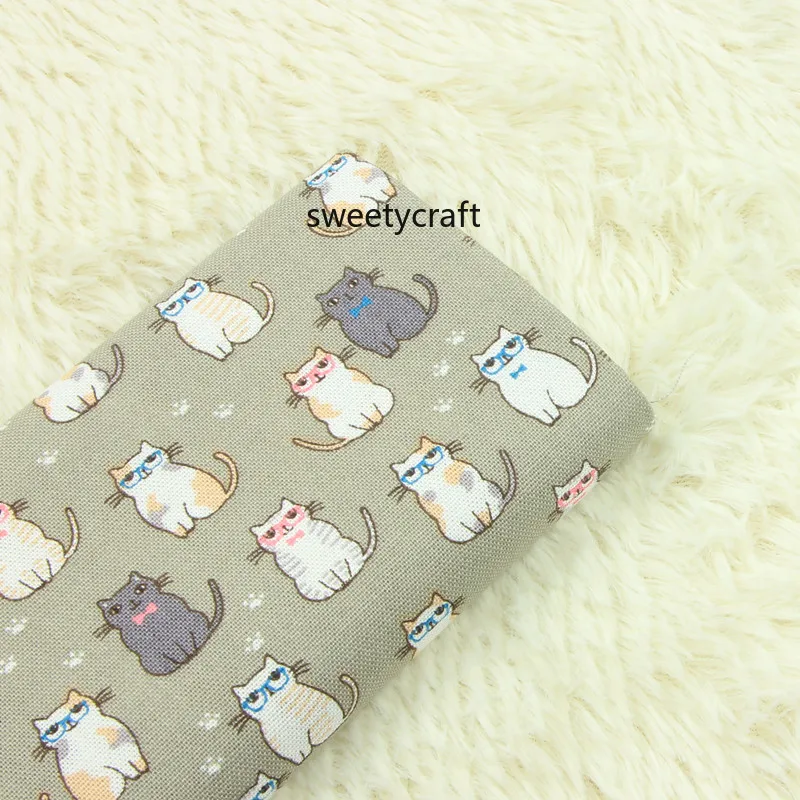 110x45 см с рисунком кота Плотная хлопковая ткань DIY Швейные сумки скатерти обувь