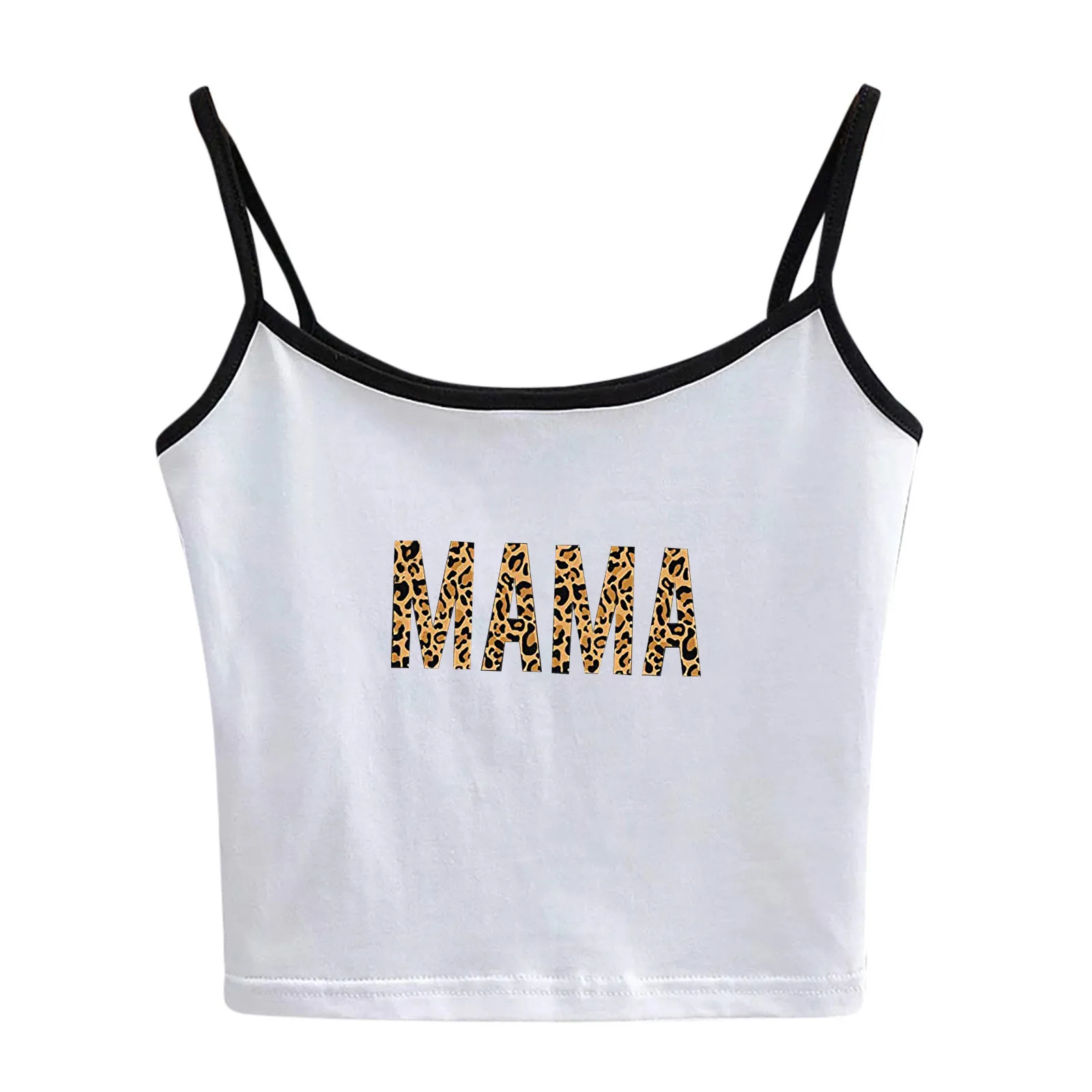 Новые модные женские туфли с леопардовым принтом надписью MAMA Танк жилет Летний