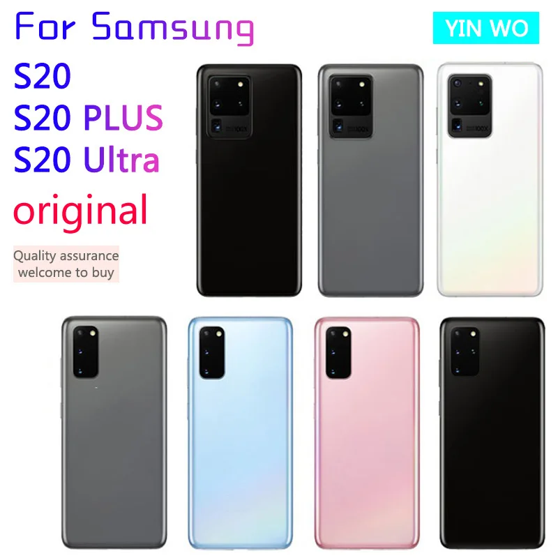 

С объективом камеры оригинальный для Samsung Galaxy S20 S20 + Plus/Ультра задняя крышка батарейного отсека стеклянный корпус с клейкой основой