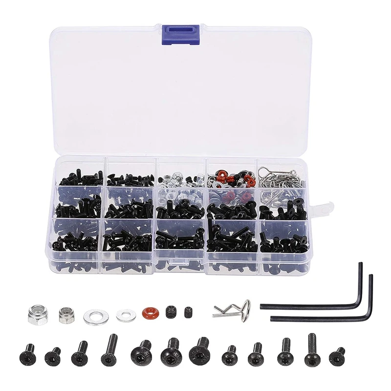 

522 PCS RC Screws Kit Reapir Tool Box Set RC Hobby Universal Spare Accessories RC Cars Crawler Parts