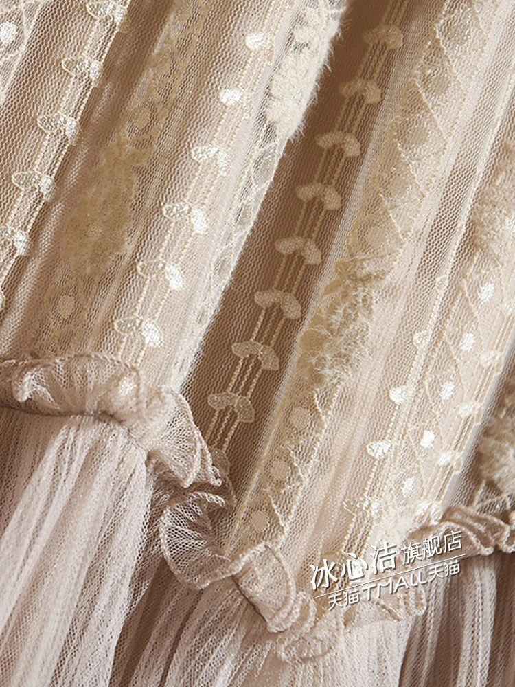 

Lace gauze skirt half skirt autumn winter women 2020 new mesh cake skirt pleated skirt fairy super xiansen series