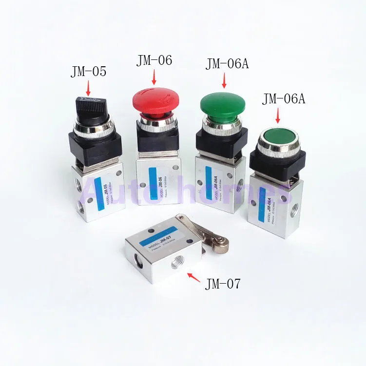 Пневматический переключатель флейта/06/06A/07/07A, 1/4 дюйма, 2-позиционный 3-позиционный ручной пневматический клапан