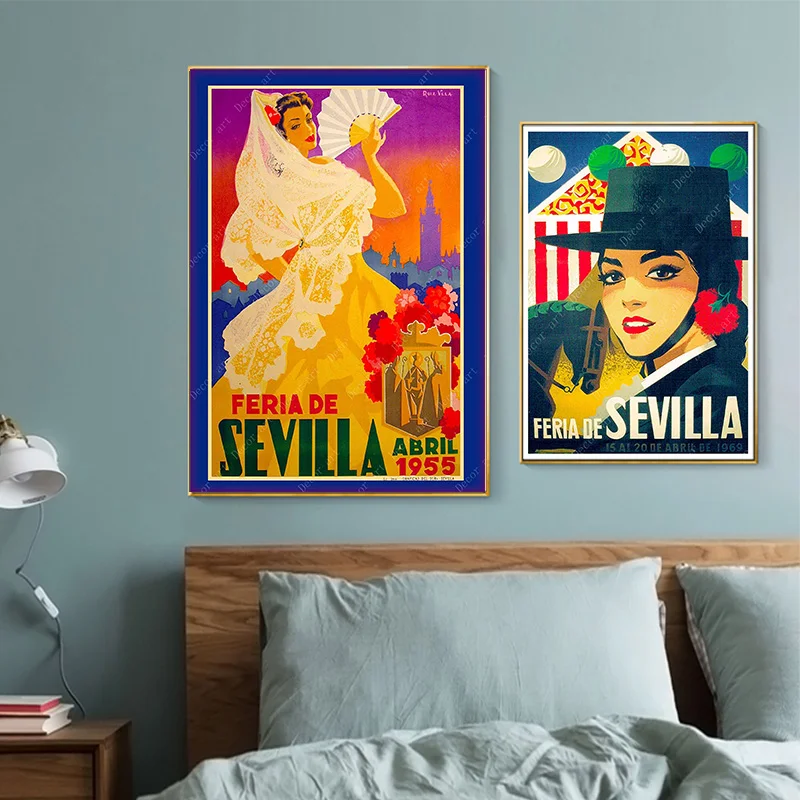 Испанская Андалусия Севилья путешествия холст картины винтажные крафт плакаты