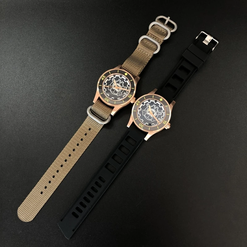 SD1952S-pro Steeldive Super Luiminous Image логотип 300 м Водонепроницаемый ремешок Нато Мужская керамическая рамка CUSN8 Бронзовые часы NH35