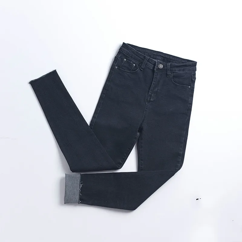 Новинка обтягивающие джинсы стрейч с высокой талией женские потертые винтажные