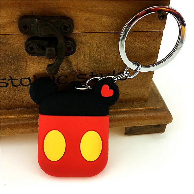 Мультяшное кольцо для ключей мышка брелок автомобиля милое Силиконовое женщин и