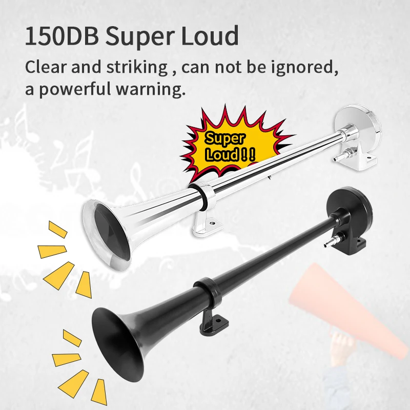 Автомобильный воздушный клаксон супергромкий компрессор с одной трубой полный