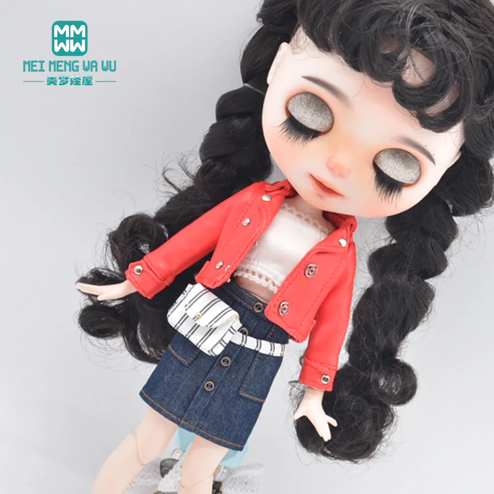 Одежда для куклы Blyth модная коричневая кожаная куртка 28-30 см аксессуары Azone