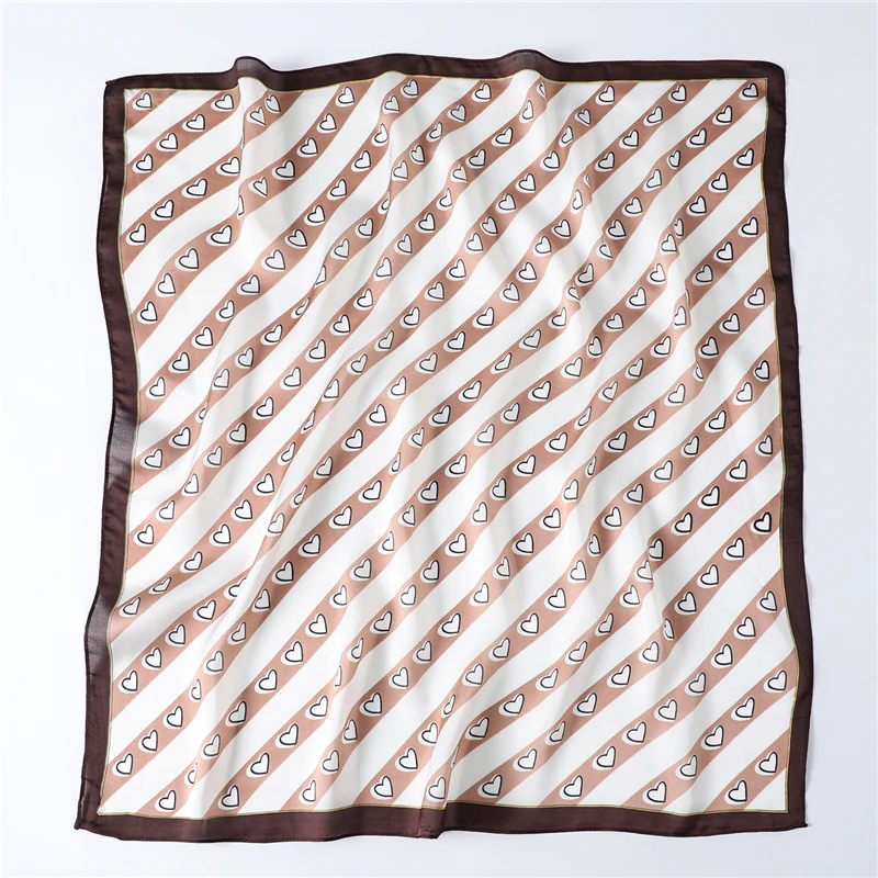 

Vrouwen Zijde Haar Sjaal Liefde Hart Print Foulard Halsdoek Bandana Hoofd Sjaals Kleine Pashmina Wraps Tie Cheveux