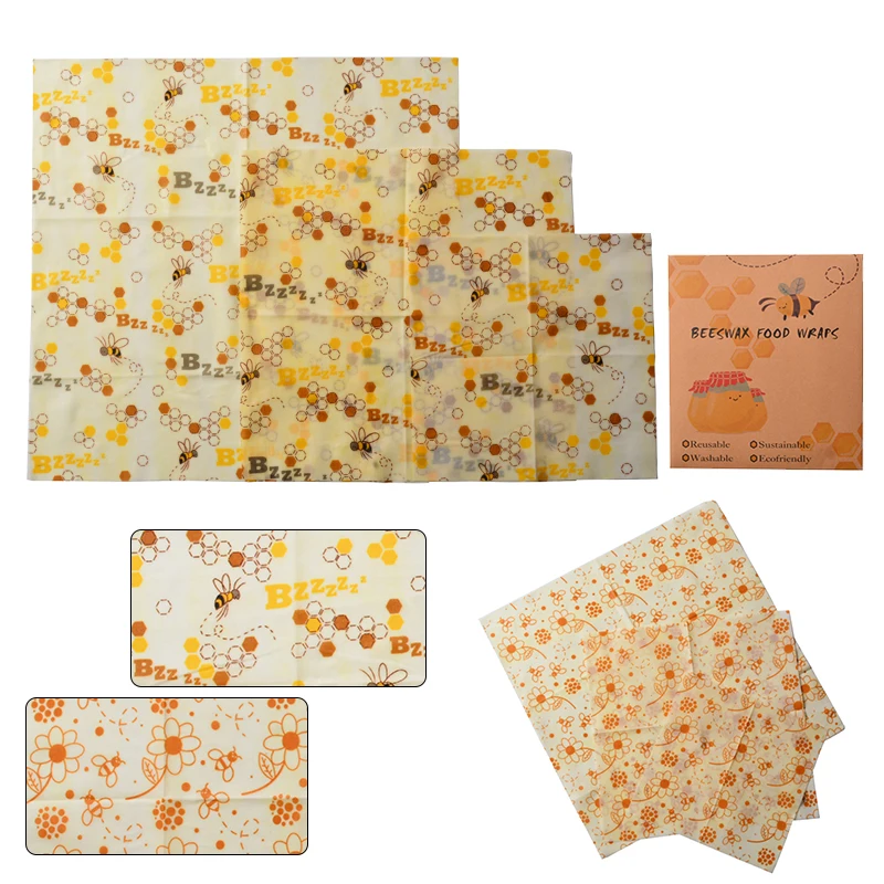 3 шт многоразовые пчелиный воск пищевая обертка s устойчивая эко натуральный