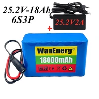 100 new 24v 18ah 6s3p 18650 battery lithium battery 25 2v 18000mah electric bicycle moped electricli ion battery packcharger