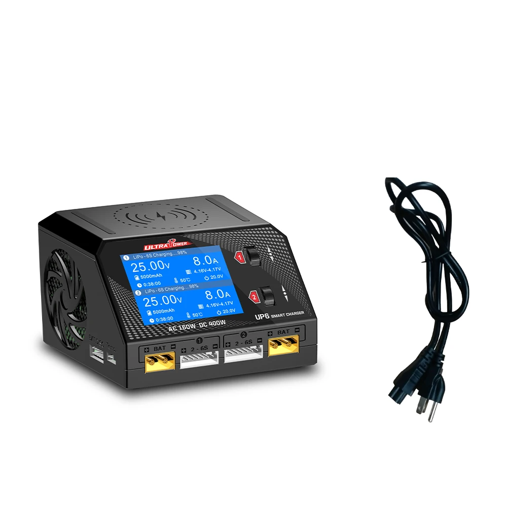 Ультрамощное умное зарядное устройство UP6 RC Lipo AC 160W DC 400W 10A для LiPo/LiFe/LiHV/LiIo/NiMH/NiCD/