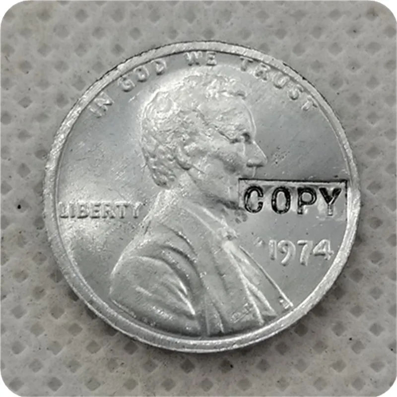1974 Aluminum Lincoln Wheat Cent Penny COPY COIN |