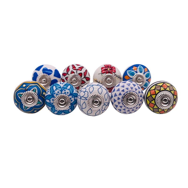 1x Винтаж потертый ручки различных Цвет цветочный ручная роспись Керамика