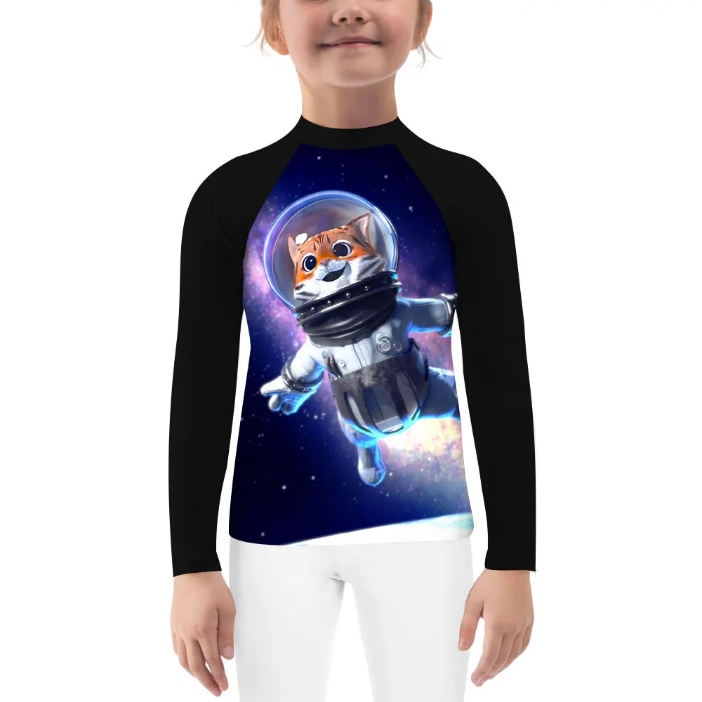 Для молодых людей Space Cat без Gi Jiu Jitsu (джиу джицу) сжатия Спортивная одежда с длинным