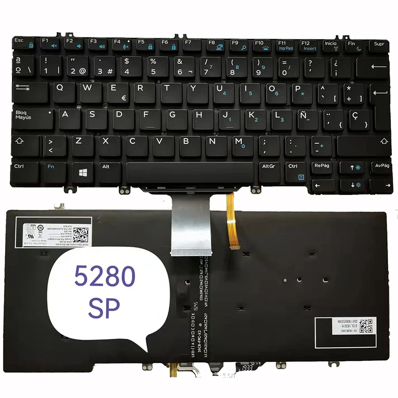 SP ES LA Клавиатура с испанской подсветкой для DELL Latitude 5280 5290 5289 7280 7380 7290 PK131S53B22 W6T39 0W6T39