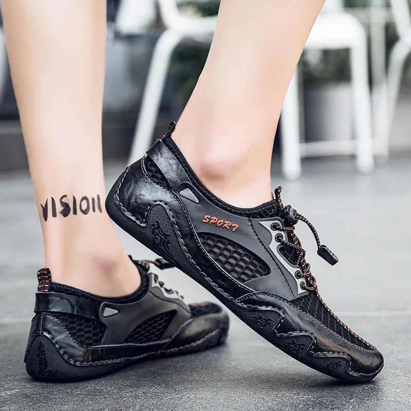 Mens Mountain Trekking Shoes Man Outdoor Athletic Shoes Men Wearable Sports Upstream Shoes for Men Light Elastic Brand Trainers