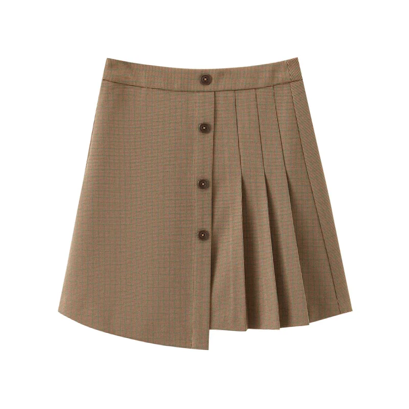 Женская юбка INMAN винтажная элегантная плиссированная в клетку с высокой талией и
