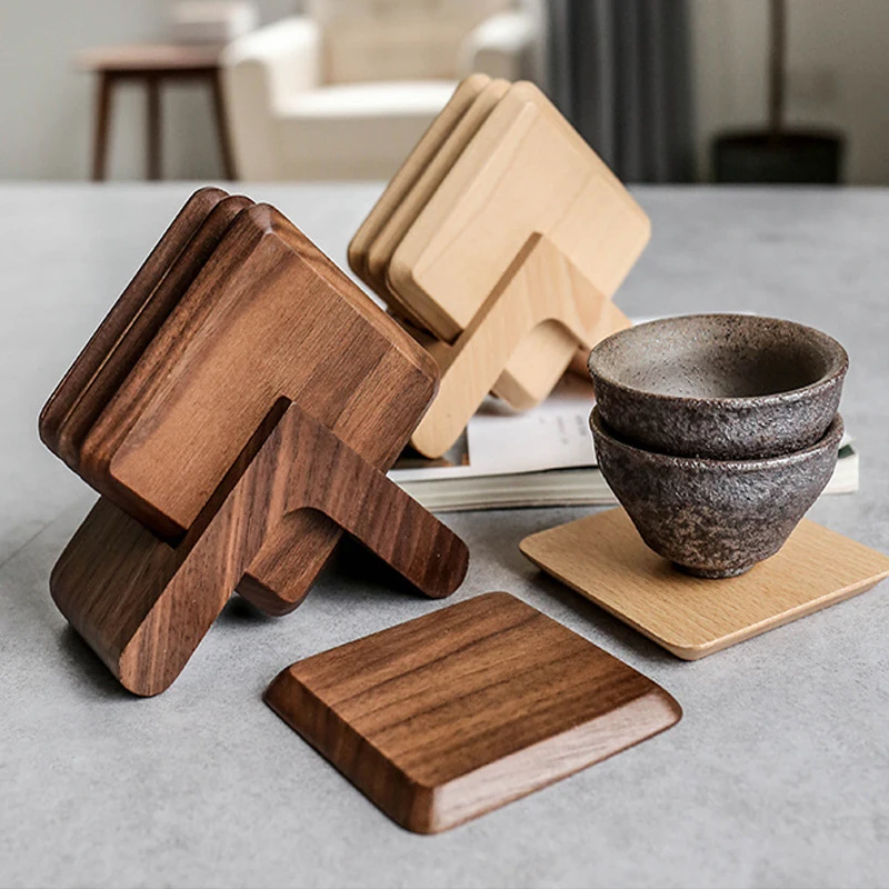 

7pcs/set Walnut Cup Coaster Coffee Drinks Table Place Mat Non-slip Placemat Cup Holder Art Craft Home Decor Table Decoration