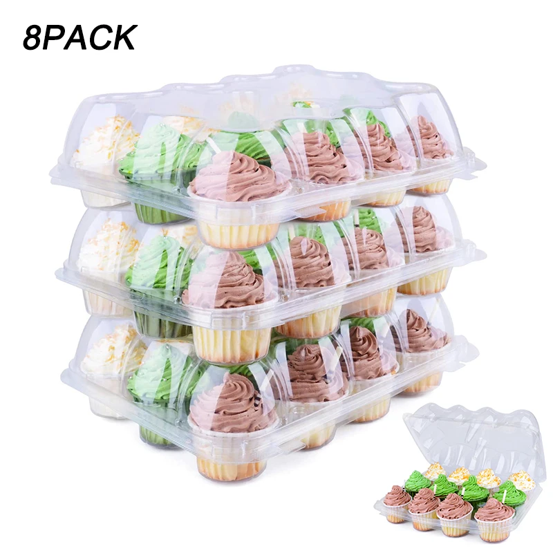

8 шт./компл. Портативный прозрачная упаковочная коробка для капкейков Кухня День рождения для муссов и десертов лоток для хранения
