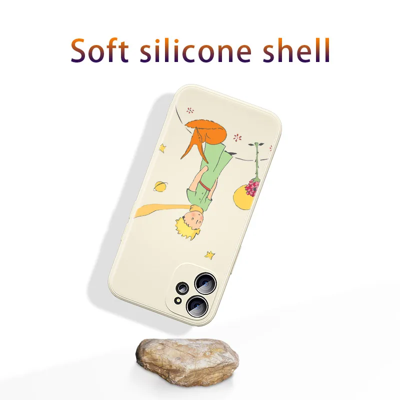 The Little Prince And Fox Liquid Silicone Soft Cover For Apple IPhone 13 12 Mini 11 Pro XS MAX XR X 8 7 6S SE Plus Phone Case