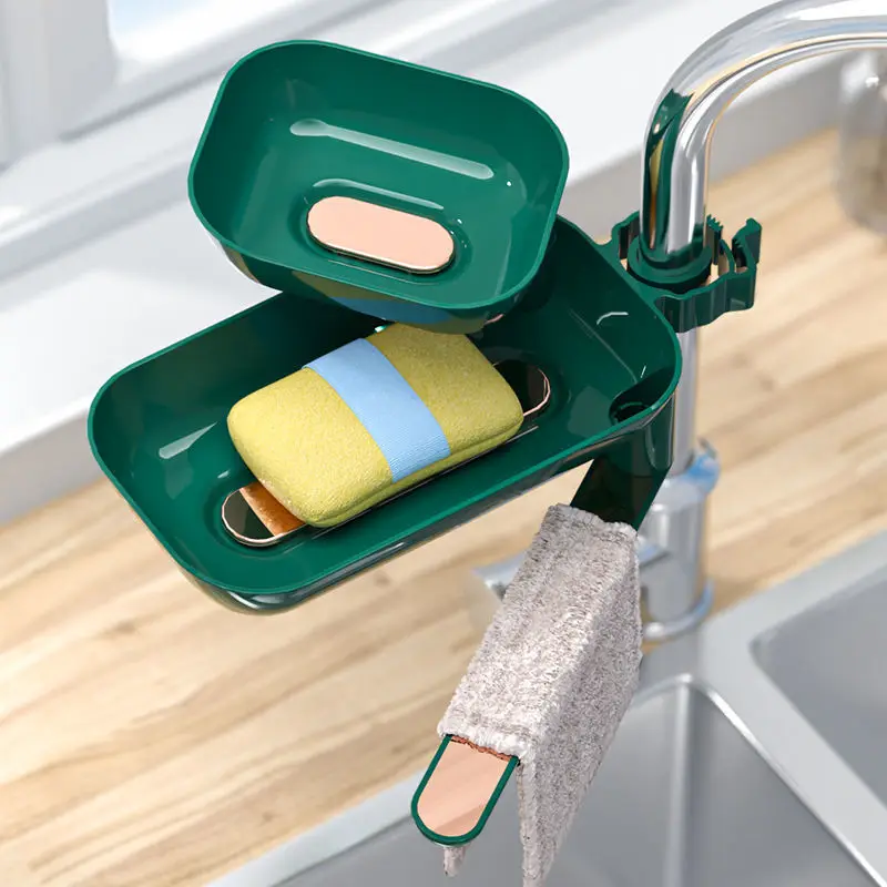 

Kitchen Faucet Rack Sink Rotating Storage Rack Towel Sponge Holder Drain Rack Bathroom Organizer Kitchen Accessories
