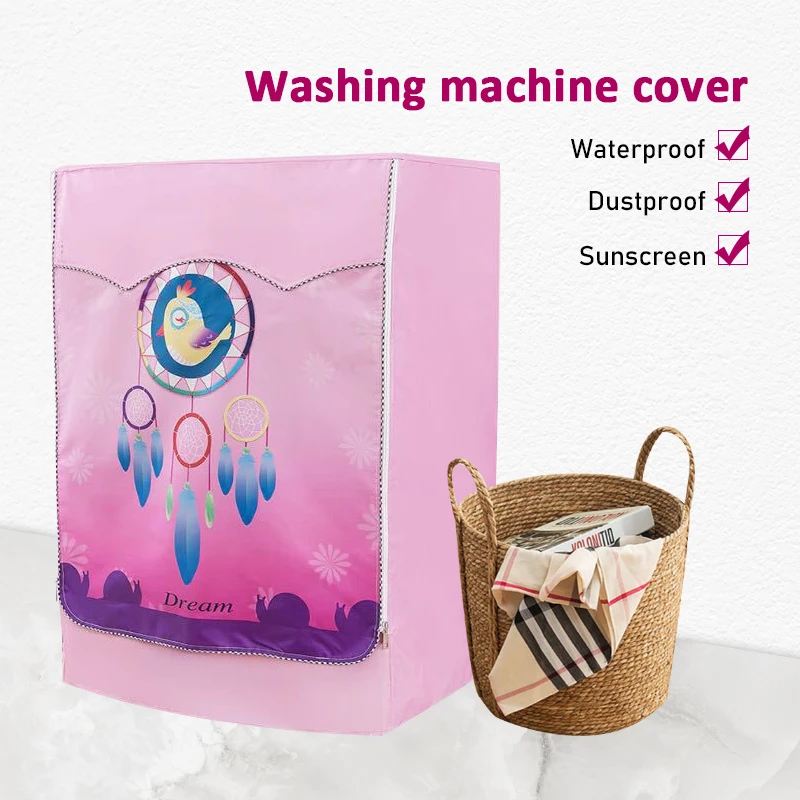 

Fully Automatic Washing Machine Cover Coating Thickness Silver Oxford Fabric Drum Washer Dustproof Sunscreen Protection Case