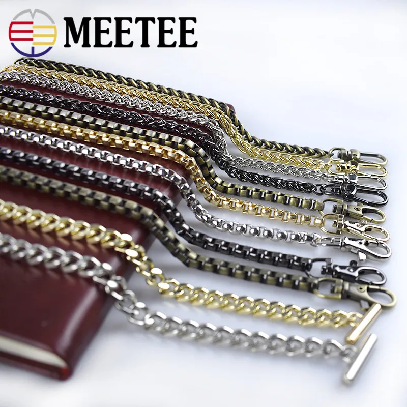Meetee 120cm Handbag Metal Chains Bags Shoulder Strap Purse Handles with Buckles Bag Replacement Parts Accessories | Дом и сад