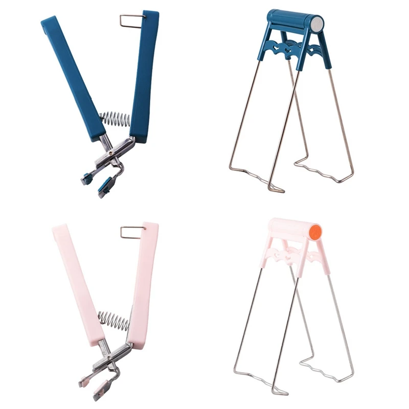 

A Anti-Scald Bowls Pan Gripper Clip Handheld Stainless Steel Hot Dish Pot Plate Handheld Plier Clip Kitchen Tools