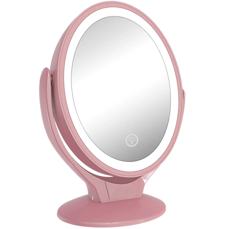 

Lighted Vanity Mirror USB 1X/7X Double Sided Magnifying Mirror With Dimmable Contact Screen Makeup Mirrors