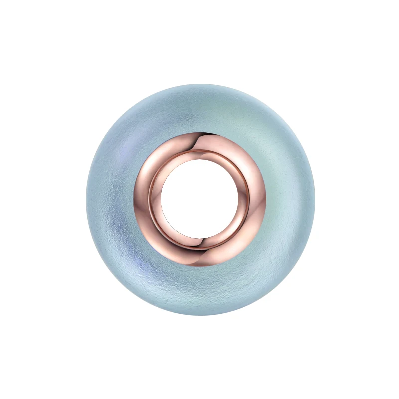 

100% Real 925 Original Sterling Silver Beads Fit Bracelets Necklaces Matte Blue Murano Glass Charm DIY Making Jewelry For Wome