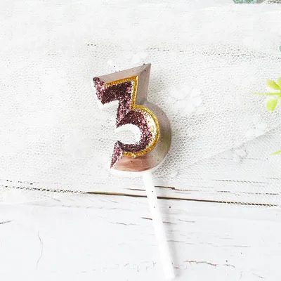 1 шт.,, свечи на день рождения с номером лезвия, 1, 2, 3, 4, 5, 6, 7, 8, 9, 0, детские свечи на день рождения для торта, вечерние украшения, свечи - Цвет: 4
