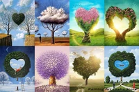 sale 5d diy diamond painting heart shaped tree embroidery full round square drill cross stitch kits mosaic pictures home decor