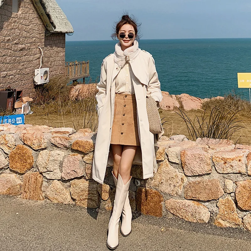 

The Medium and Long Style School Overcomes The of Women's Winter Plus Velvet Thickening Tooling In Cotton-padded Jacket