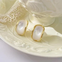 white opal stud earings moon shape simple personality fashion elegant classic for woman stud earings party ear jewelry fashion