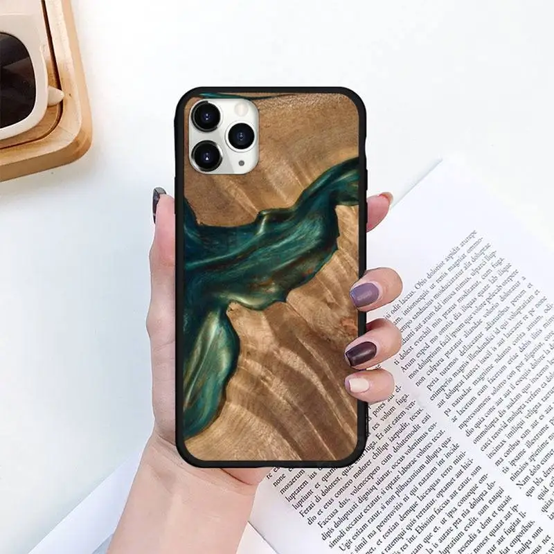

Traveler Protective Wood Resin art Phone Case for iPhone 11 12 pro XS MAX 8 7 6 6S Plus X 5S SE 2020 XR mini
