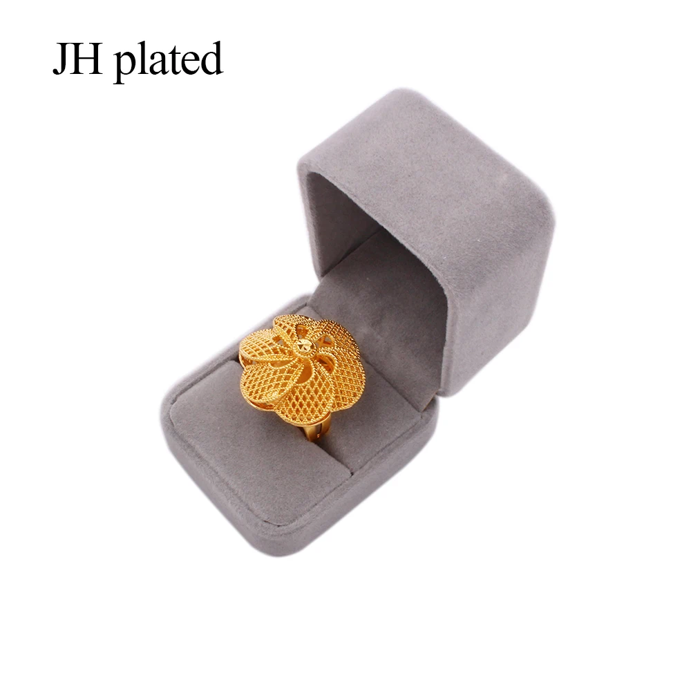 Ring women wedding Dubai 24K gold jewellery ring African Ethiopia cocktail party bride gifts luxury rings resizable size jewelry | Украшения
