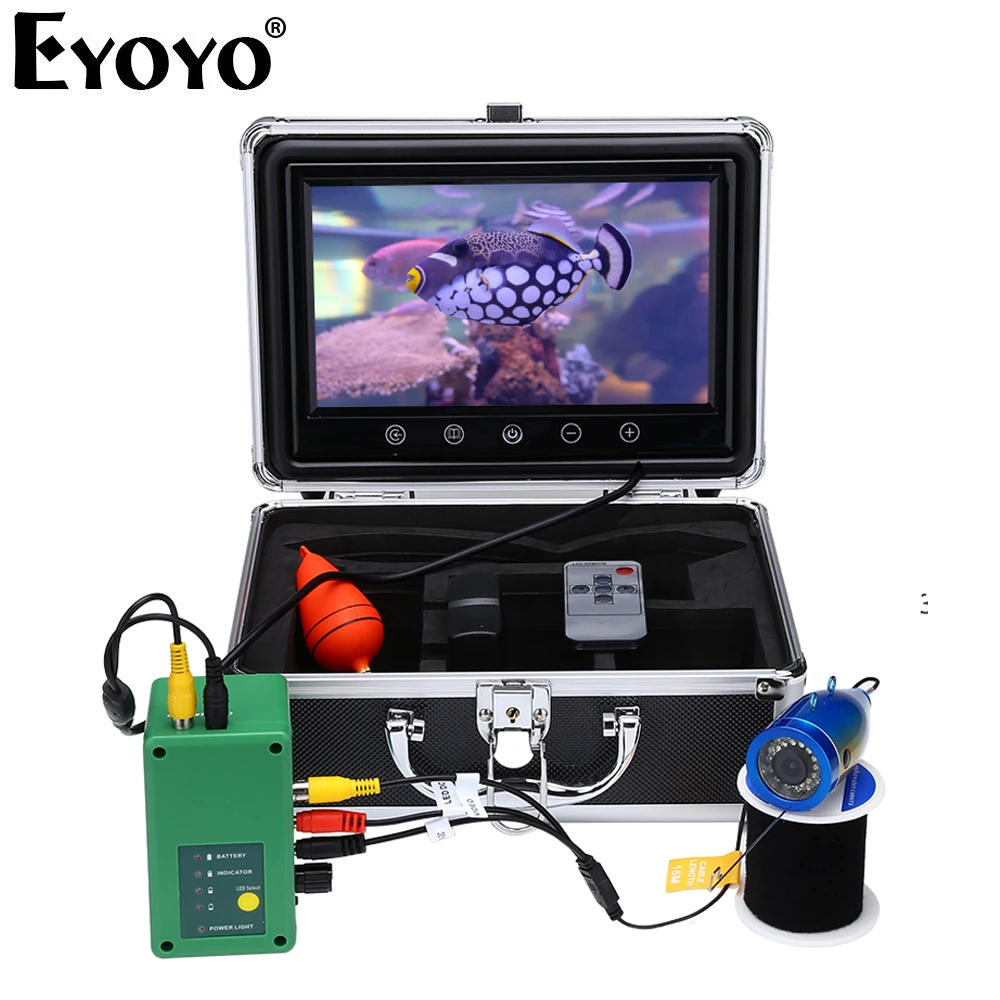 Eyoyo 9 дюймов 1000TVL подводная камера для рыбалки инфракрасный рыболокатор 15 шт. Белый светодиодный+ инфракрасная лампа эхолот ecoscandaglio