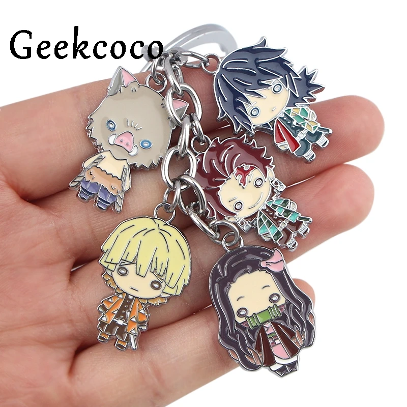 

New Fashion Keychain Kimetsu no Yaiba anime Couple Lovely Keychain Car Keying Gift For Girl Women Men Jewelry Bag Charm J0835