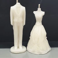 bride groom shape candle molds 3d silicone wedding dress baby forms mould for candle making supplies soap mold home decor tool
