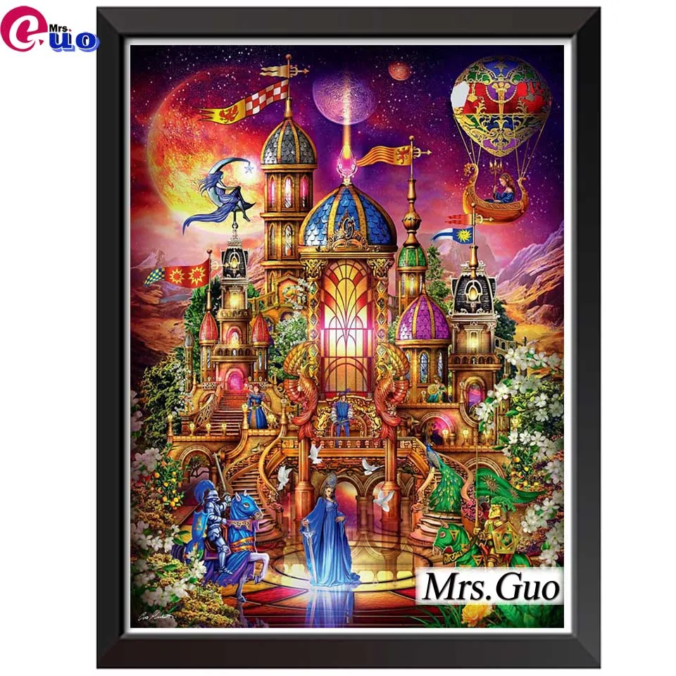 

Palace Scenic Diamond Mosaic Handmade Home Decor Diamond Painting Cross Stitch Full Square Diamond Embroidery Fantasy Castle