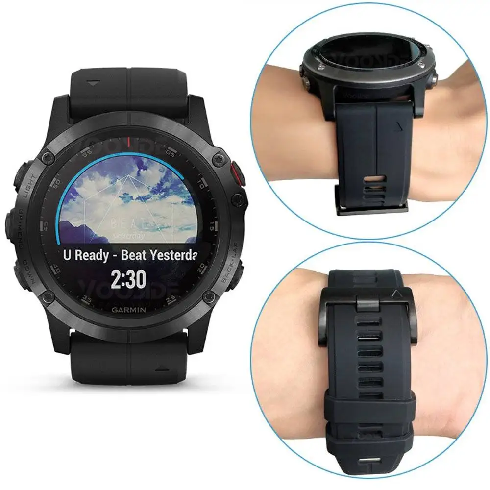 YOOSIDE Fenix 6X браслет 26 мм Quick Fit силиконовые спортивные водонепроницаемые часы ремешок для Garmin Fenix 5X5X Plus/Fenix 3 HR