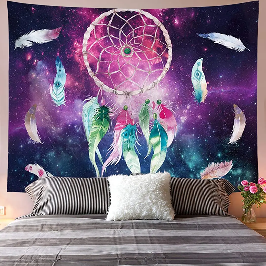

Galoker Dreamcatcher Tapestry Colorful Feather Tapestry Space Tapestry Galaxy Tapestry Psychedelic Tapestry Red Green Tapestry